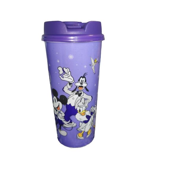 Walt Disney World 100 Years Of Wonder Refillable Plastic Tumbler 2023 Purple Top - Picture 2 of 3